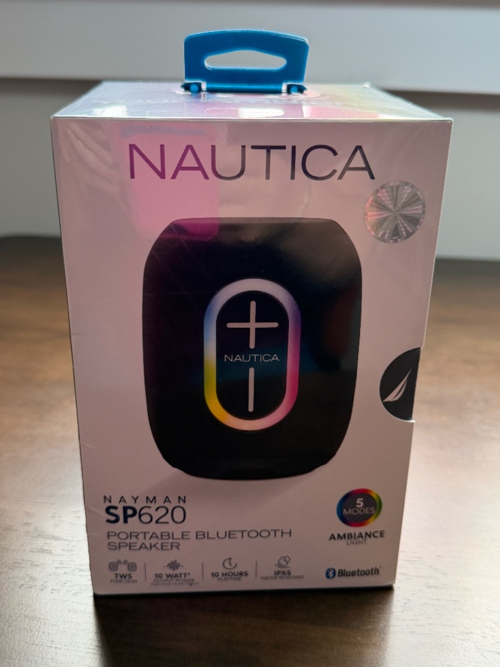 Nautica SP620 Portable Bluetooth Speaker NIB 10W Subwoofer IPX5 Waterproof LED